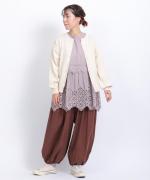 コットンリブニット　カーディガン