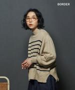 コットンウールニット　ハイネックプルオーバー