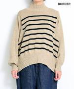 コットンウールニット　ハイネックプルオーバー