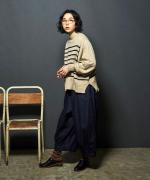 コットンウールニット　ハイネックプルオーバー