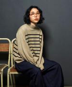 コットンウールニット　ハイネックプルオーバー