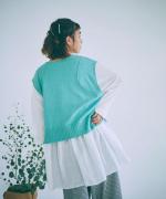 ランダムリブニット　2wayベスト