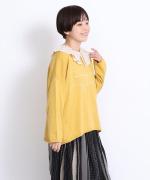 コットンリブニット　ロゴ刺繍プルオーバー