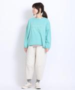 コットンリブニット　ロゴ刺繍プルオーバー