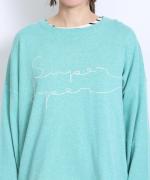 コットンリブニット　ロゴ刺繍プルオーバー