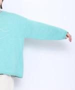 コットンリブニット　ロゴ刺繍プルオーバー