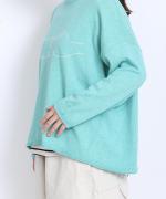 コットンリブニット　ロゴ刺繍プルオーバー