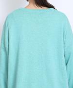 コットンリブニット　ロゴ刺繍プルオーバー