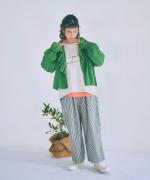 コットンリブニット　ロゴ刺繍プルオーバー