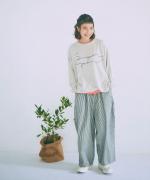 コットンリブニット　ロゴ刺繍プルオーバー