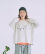 コットンリブニット　ロゴ刺繍プルオーバー