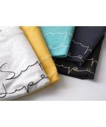 コットンリブニット　ロゴ刺繍プルオーバー