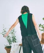 コットンコードニット　2wayベスト