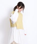 リネンコットンニット　2wayベスト