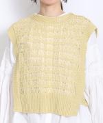 リネンコットンニット　2wayベスト