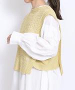 リネンコットンニット　2wayベスト