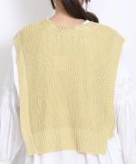 リネンコットンニット　2wayベスト