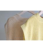 リネンコットンニット　2wayベスト