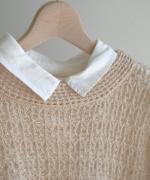 リネンコットンニット　2wayベスト