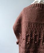 ロービングウール編み地ミックス　ビッグベスト