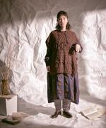 ロービングウール編み地ミックス　ビッグベスト