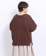 ロービングウール編み地ミックス　2wayカーディガン