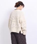 ロービングウール編み地ミックス　2wayカーディガン