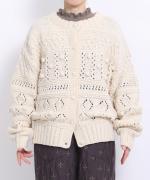 ロービングウール編み地ミックス　2wayカーディガン