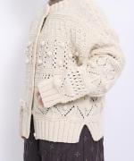 ロービングウール編み地ミックス　2wayカーディガン