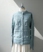 ロービングウール編み地ミックス　2wayカーディガン