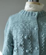 ロービングウール編み地ミックス　2wayカーディガン