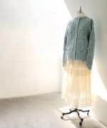 ロービングウール編み地ミックス　2wayカーディガン