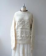 ロービングウール編み地ミックス　2wayカーディガン