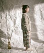 ロービングウール編み地ミックス　2wayカーディガン