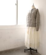 ロービングウール編み地ミックス　2wayカーディガン