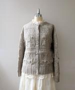 ロービングウール編み地ミックス　2wayカーディガン