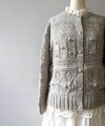 ロービングウール編み地ミックス　2wayカーディガン