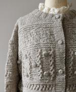 ロービングウール編み地ミックス　2wayカーディガン