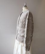 ロービングウール編み地ミックス　2wayカーディガン