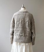 ロービングウール編み地ミックス　2wayカーディガン