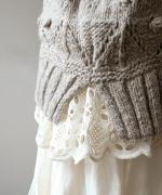 ロービングウール編み地ミックス　2wayカーディガン