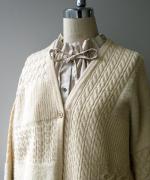 パッチワークフェザーラム カーディガン