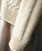 パッチワークフェザーラム カーディガン