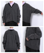 パッチワークフェザーラム カーディガン