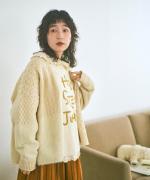 パッチワークフェザーラム カーディガン