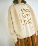 パッチワークフェザーラム カーディガン