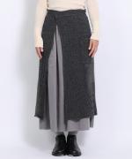 パッチワークフェザーラム エプロンスカート