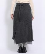 パッチワークフェザーラム エプロンスカート