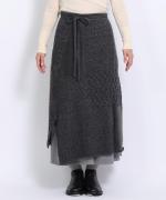 パッチワークフェザーラム エプロンスカート