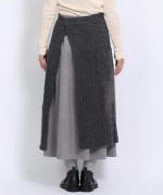 パッチワークフェザーラム エプロンスカート